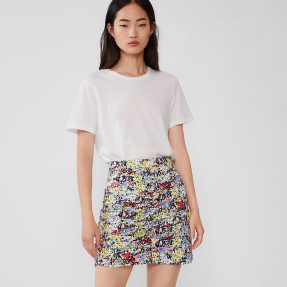 Zara Floral Mini Skirt